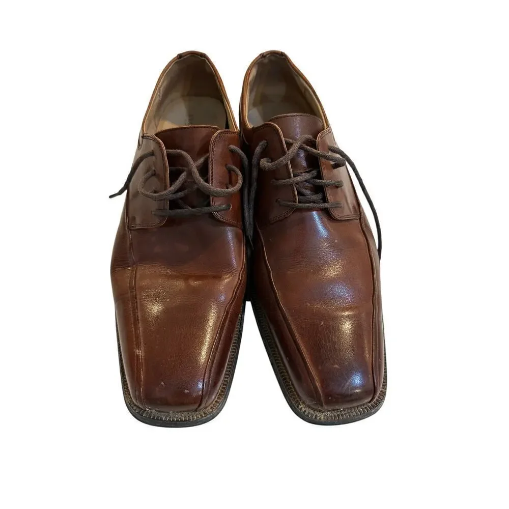 Florsheim Men's Brown Leather Bicycle Toe Lace Up Oxford Shoes Size 9.5D